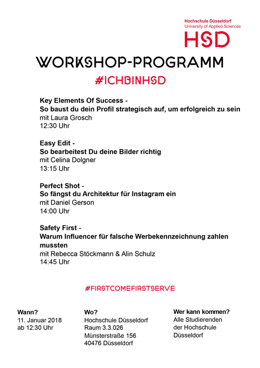 Liste der #ichbinHSD-Workshops